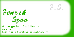 henrik szoo business card