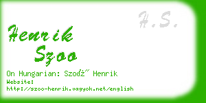 henrik szoo business card